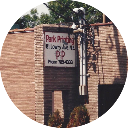 Park Printing building sign - 81 Lowry Ave in NE Minneapolis
